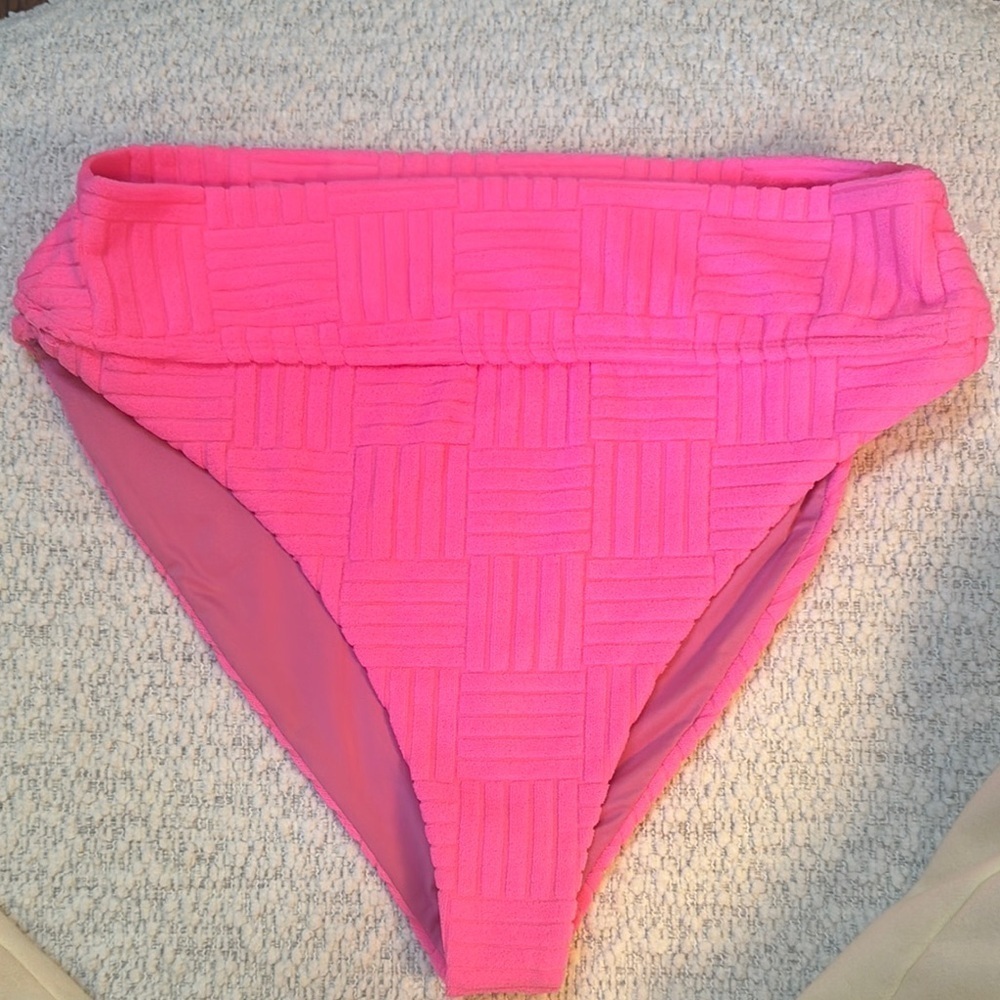 Beach Riot Pink High-Waist Ribbed Bikini Bottom - Picture 3 of 5